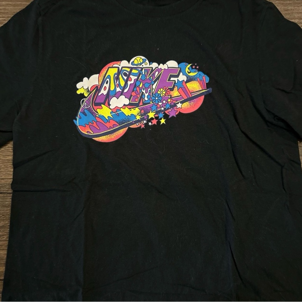 Nike Black Tee with Colorful Graphic